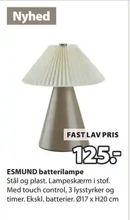 JYSK ESMUND batterilampe, DKK 125 tilbud