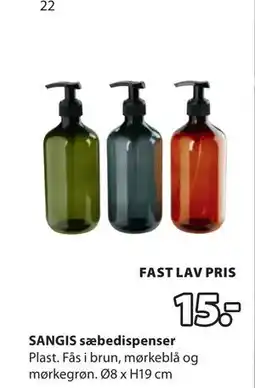 JYSK SANGIS sæbedispenser, DKK 15 tilbud