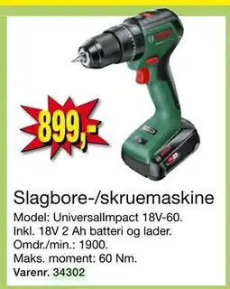 Harald Nyborg Slagbore-/skruemaskine, DKK 899 tilbud