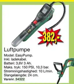 Harald Nyborg Luftpumpe, DKK 382 tilbud
