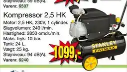 Harald Nyborg Kompressor 2,5 HK, DKK 1099 tilbud