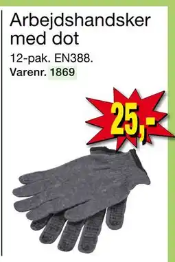 Harald Nyborg Arbejdshandsker med dot, DKK 25 tilbud