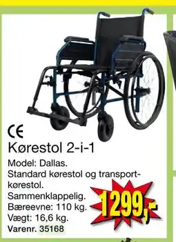 Harald Nyborg Kørestol 2-i-1, DKK 1299 tilbud