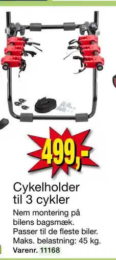 Harald Nyborg Cykelholder til 3 cykler, DKK 499 tilbud