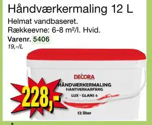 Harald Nyborg Håndværkermaling 12 L, DKK 228 tilbud