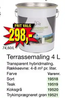 Harald Nyborg Terrassemaling 4 L, DKK 298 tilbud