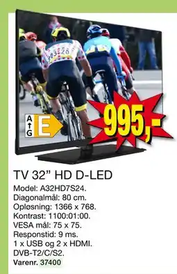 Harald Nyborg TV 32” HD D-LED, DKK 995 tilbud