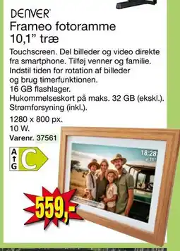 Harald Nyborg Frameo fotoramme 10,1” træ, DKK 559 tilbud