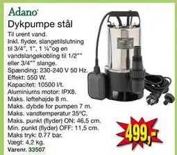 Harald Nyborg Dykpumpe stål, DKK 499 tilbud