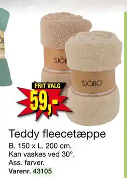 Harald Nyborg Teddy fleecetæppe, DKK 59 tilbud