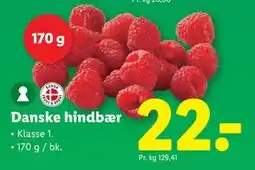 Lidl Danske hindbær, DKK 22 tilbud