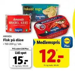 Lidl Fisk på dåse, DKK 15, App-pris tilbud