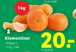 Lidl Klementiner, DKK 20 tilbud