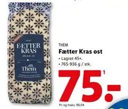 Lidl Fætter Kras ost, DKK 75 tilbud