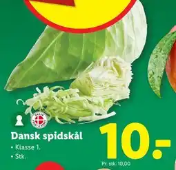 Lidl Dansk spidskål, DKK 10 tilbud