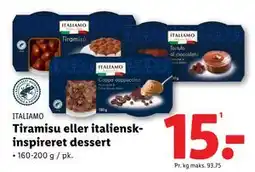 Lidl Tiramisu eller italienskinspireret dessert, DKK 15 tilbud
