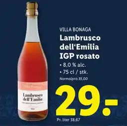 Lidl Lambrusco dell‘Emilia IGP rosato, DKK 29 tilbud