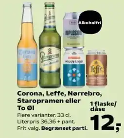 Kvickly Corona, leffe, nørrebro, staropramen eller Το ΟΙ tilbud