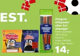 Kvickly Pingvin slikposer eller Go' stænger tilbud