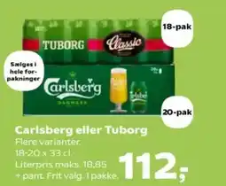 Kvickly Carlsberg eller Tuborg tilbud