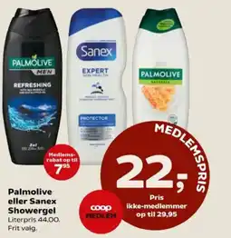 Kvickly Palmolive eller Sanex Showergel tilbud