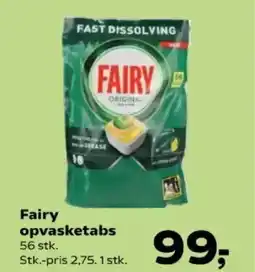 Kvickly Fairy opvasketabs tilbud