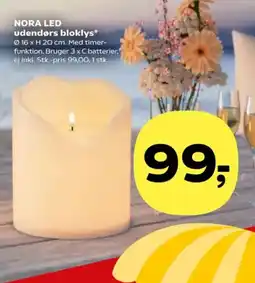 Kvickly NORA LED udendørs bloklys* tilbud