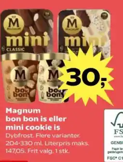 Kvickly Magnum bon bon is eller mini cookie is tilbud