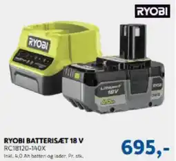 Davidsen RYOBI BATTERISÆT 18 V tilbud