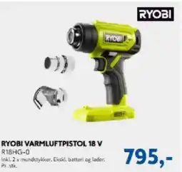 Davidsen RYOBI VARMLUFTPISTOL 18 V tilbud