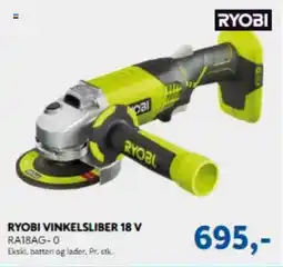 Davidsen RYOBI VINKELSLIBER 18 V tilbud