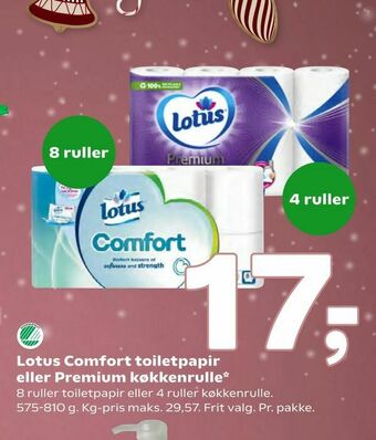 Coop 365 Lotus Comfort toiletpapir eller Premium køkkenrulle* tilbud