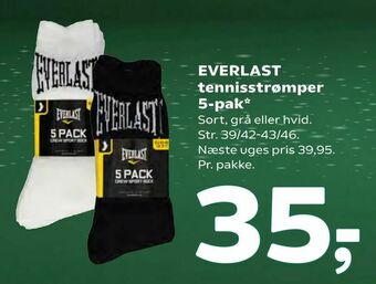 Coop 365 EVERLAST tennisstrømper 5-pak tilbud