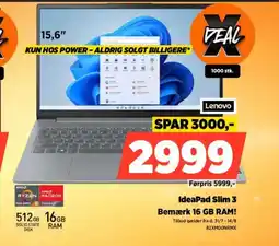 Power IdeaPad Slim 3 Bemærk 16 GB RAM! tilbud