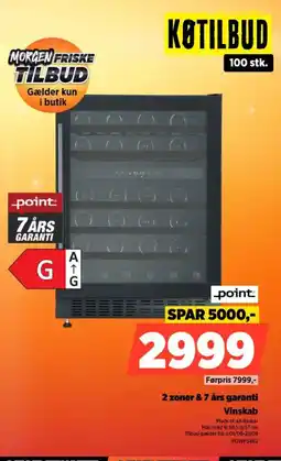 Power 2 zoner & 7 års garanti Vinskab tilbud