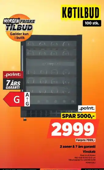 Power 2 zoner & 7 års garanti Vinskab tilbud