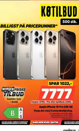 Power Apple iPhone 16 Pro 256 GB Fang det med Kamerabetjening tilbud
