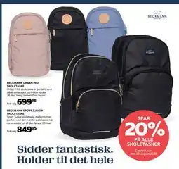 Bog & idé 20% SPAR PÅ ALLE SKOLETASKER tilbud