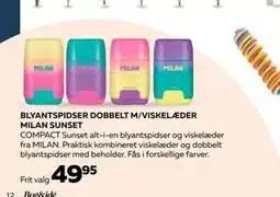 Bog & idé BLYANTSPIDSER DOBBELT M/VISKELÆDER MILAN SUNSET, DKK 49.95 tilbud