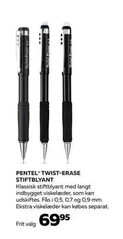 Bog & idé PENTEL TWIST-ERASE STIFTBLYANT, DKK 69.95 tilbud