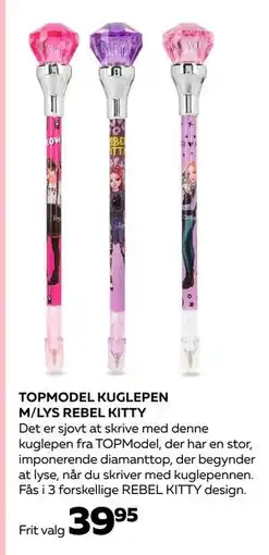Bog & idé TOPMODEL KUGLEPEN M/LYS REBEL KITTY, DKK 39.95 tilbud