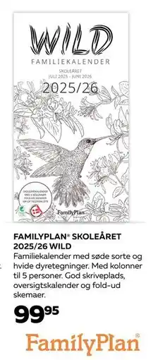 FAMILYPLAN SKOLEÅRET 2025/26 WILD, DKK 99.95