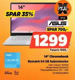 Power ASUS 14" Chromebook Bemærk 64 GB hukommelse tilbud