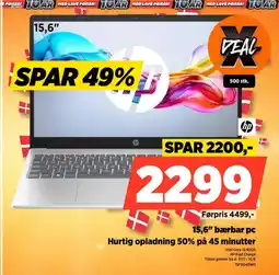 Power HP 15,6" bærbar pc Hurtig opladning 50% på 45 minutter tilbud