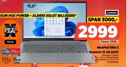 Power LENOVO IdeaPad Slim 3 Bemærk 16 GB RAM! tilbud