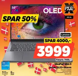 Power LENOVO IdeaPad Slim 3 Smuk OLED-skærm tilbud