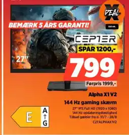 Power CEPTER Alpha X1 V2 144 Hz gaming skærm tilbud