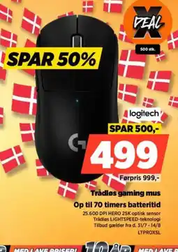 Power Trådløs gaming mus Op til 70 timers batteritid tilbud