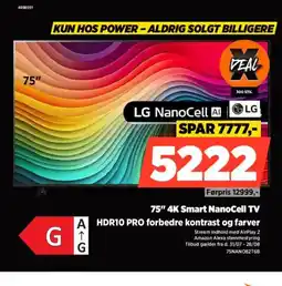 Power LG 75" 4K Smart NanoCell TV tilbud