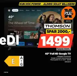 Power THOMSON 40" Full HD Google TV tilbud